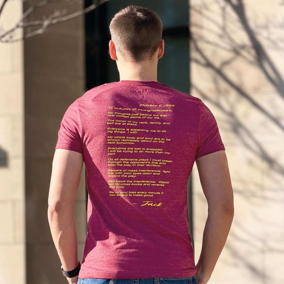Champion Jack Trice Letter Cardinal Short Sleeve T-Shirt back